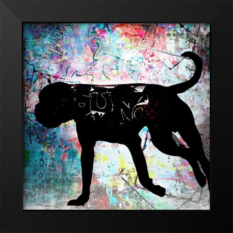 Playful Puppy 7 Black Modern Wood Framed Art Print by LightBoxJournal