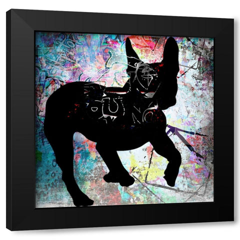 Playful Puppy 8 Black Modern Wood Framed Art Print by LightBoxJournal