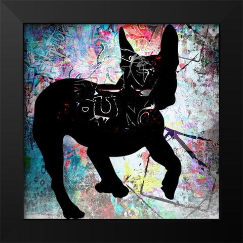 Playful Puppy 8 Black Modern Wood Framed Art Print by LightBoxJournal
