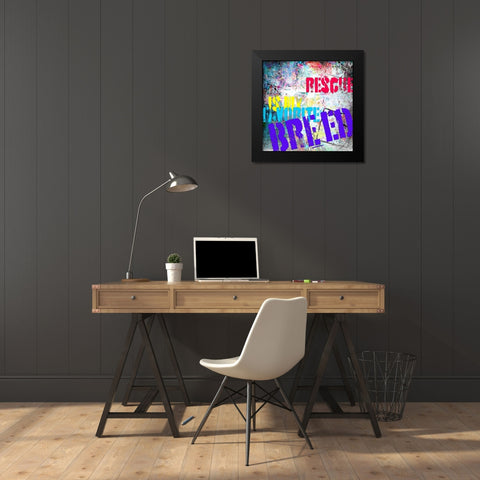 Playful Puppy Rescue Sign 2 Black Modern Wood Framed Art Print by LightBoxJournal