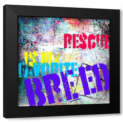 Playful Puppy Rescue Sign 2 Black Modern Wood Framed Art Print by LightBoxJournal