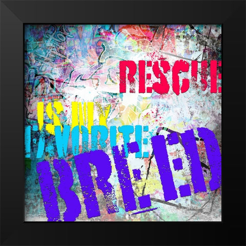 Playful Puppy Rescue Sign 2 Black Modern Wood Framed Art Print by LightBoxJournal