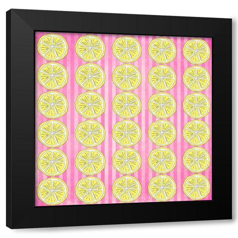 Summer time Lemon Pattern 1 Black Modern Wood Framed Art Print by LightBoxJournal