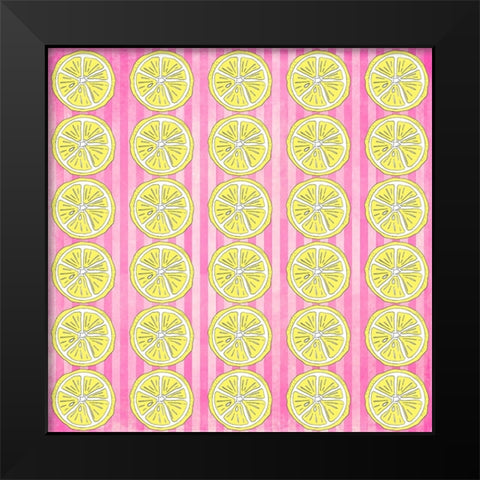 Summer time Lemon Pattern 1 Black Modern Wood Framed Art Print by LightBoxJournal