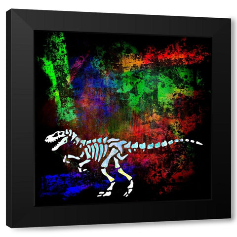 Dino Bones 01 Black Modern Wood Framed Art Print with Double Matting by LightBoxJournal