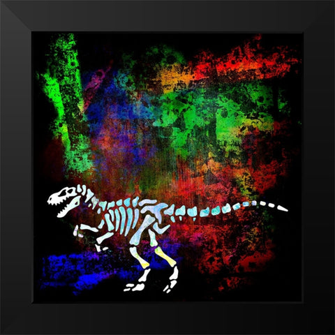 Dino Bones 01 Black Modern Wood Framed Art Print by LightBoxJournal