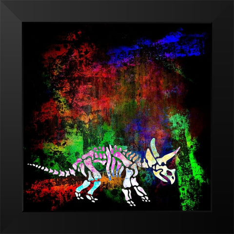 Dino Bones 03 Black Modern Wood Framed Art Print by LightBoxJournal