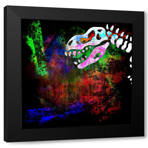 Dino Bones T-Rex series 1 Black Modern Wood Framed Art Print by LightBoxJournal