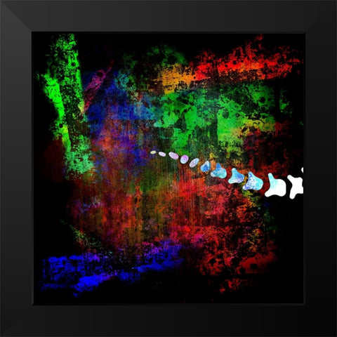 Dino Bones Trieratops series 00 Black Modern Wood Framed Art Print by LightBoxJournal