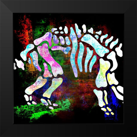 Dino Bones Trieratops series 02 Black Modern Wood Framed Art Print by LightBoxJournal