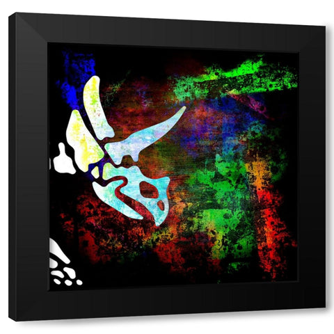 Dino Bones Trieratops series 03 Black Modern Wood Framed Art Print with Double Matting by LightBoxJournal