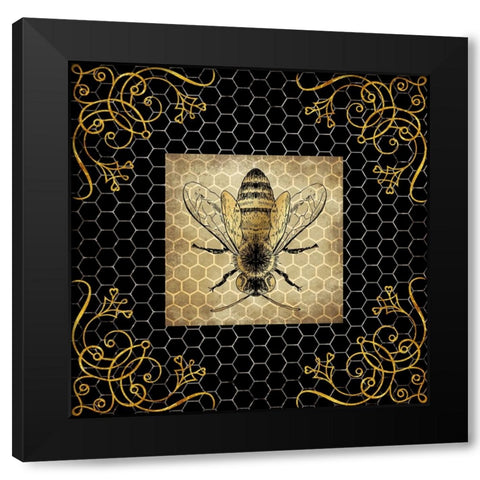 Golden Honey Bee 02 Black Modern Wood Framed Art Print with Double Matting by LightBoxJournal
