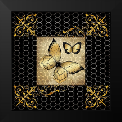 Golden Honey Bee 03 Black Modern Wood Framed Art Print by LightBoxJournal