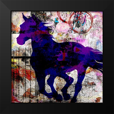 My Painted Pony 01 Black Modern Wood Framed Art Print by LightBoxJournal