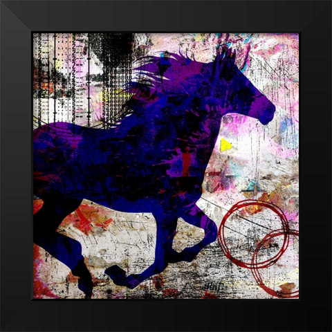 My Painted Pony 02 Black Modern Wood Framed Art Print by LightBoxJournal