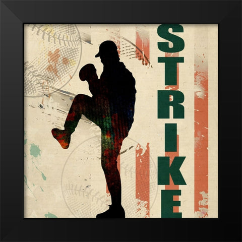 Baseball Urban Art 02 Black Modern Wood Framed Art Print by LightBoxJournal