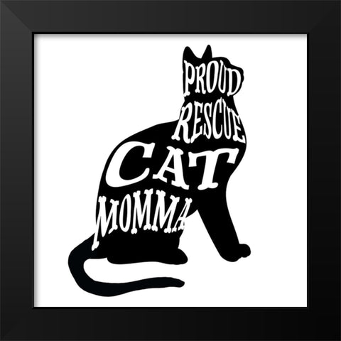 RescueCat 01 Black Modern Wood Framed Art Print by LightBoxJournal