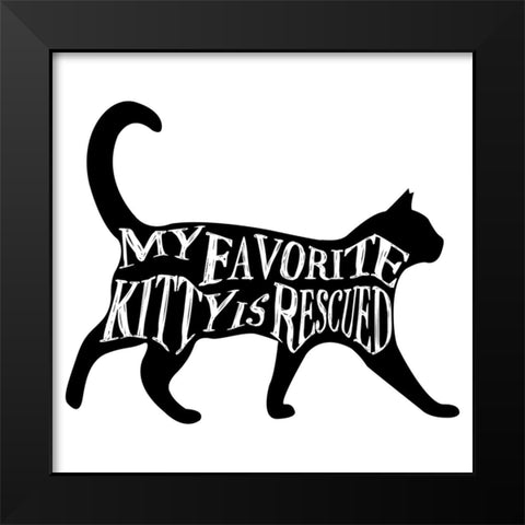 RescueCat 05 Black Modern Wood Framed Art Print by LightBoxJournal