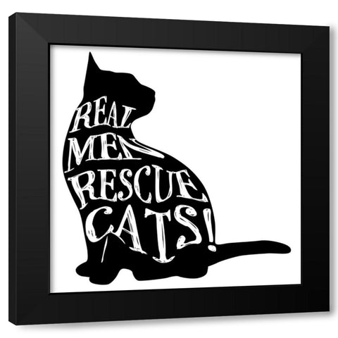 RescueCat 07 Black Modern Wood Framed Art Print by LightBoxJournal
