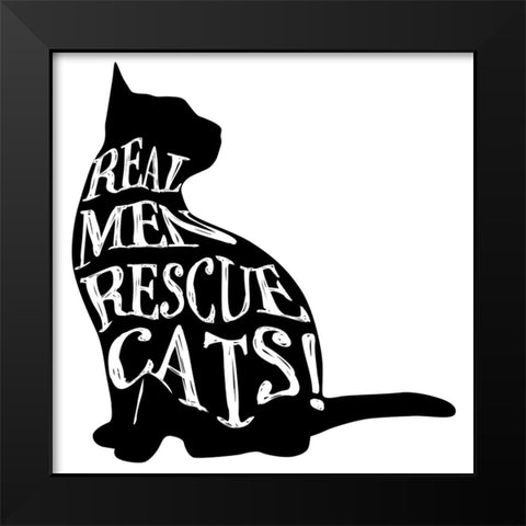 RescueCat 07 Black Modern Wood Framed Art Print by LightBoxJournal