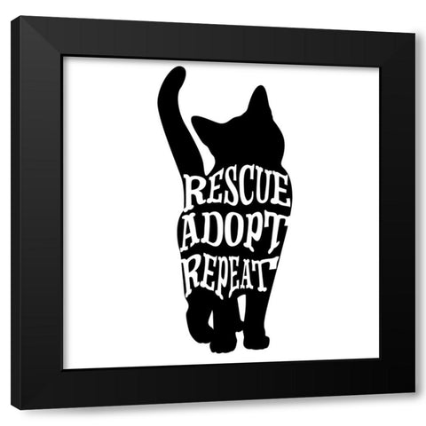 RescueCat 08 Black Modern Wood Framed Art Print by LightBoxJournal