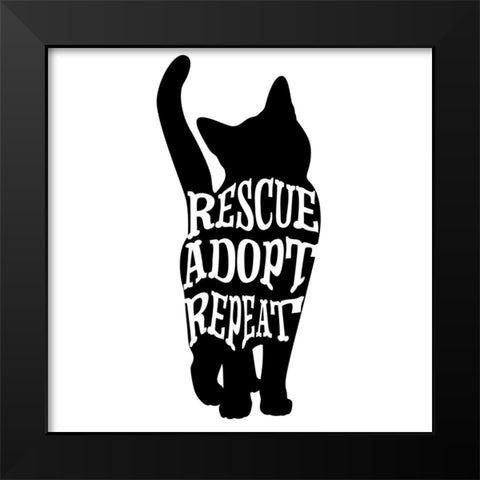 RescueCat 08 Black Modern Wood Framed Art Print by LightBoxJournal