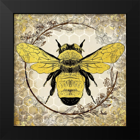 Honey Bee 01 Black Modern Wood Framed Art Print by LightBoxJournal