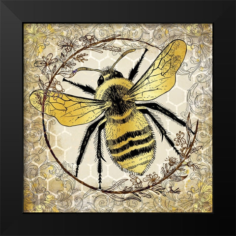 Honey Bee 02 Black Modern Wood Framed Art Print by LightBoxJournal