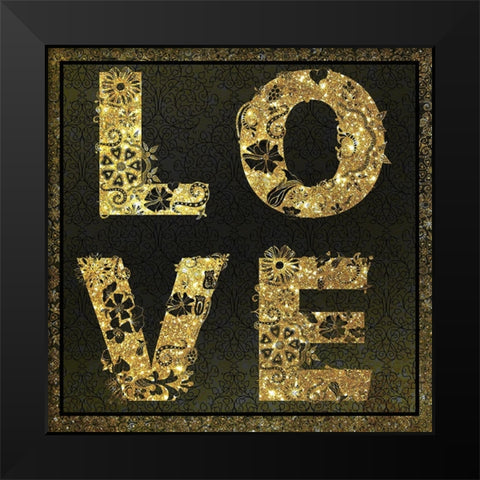 Forever Love 03 Black Modern Wood Framed Art Print by LightBoxJournal