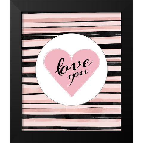 Love you 01 Black Modern Wood Framed Art Print by LightBoxJournal