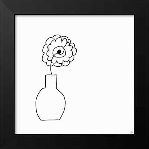 Floral Bouquet 2 Black Modern Wood Framed Art Print by Line and Brush