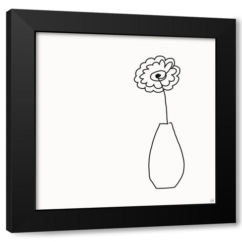 Floral Bouquet 3 Black Modern Wood Framed Art Print by Line and Brush