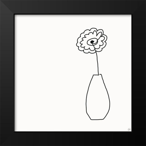 Floral Bouquet 3 Black Modern Wood Framed Art Print by Line and Brush