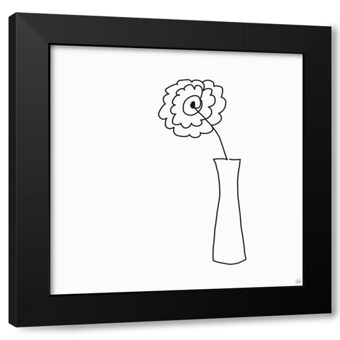 Floral Bouquet 4 Black Modern Wood Framed Art Print by Line and Brush