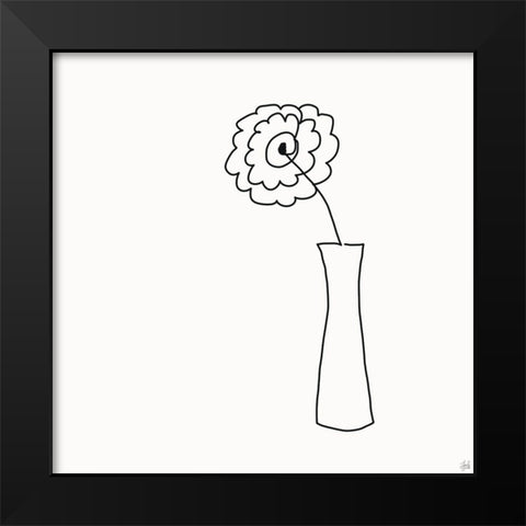Floral Bouquet 4 Black Modern Wood Framed Art Print by Line and Brush