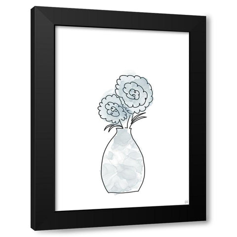 Floral Glass Bunch 2 Black Modern Wood Framed Art Print with Double Matting by Line and Brush