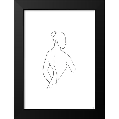 Line Female Back 4 Black Modern Wood Framed Art Print by Line and Brush