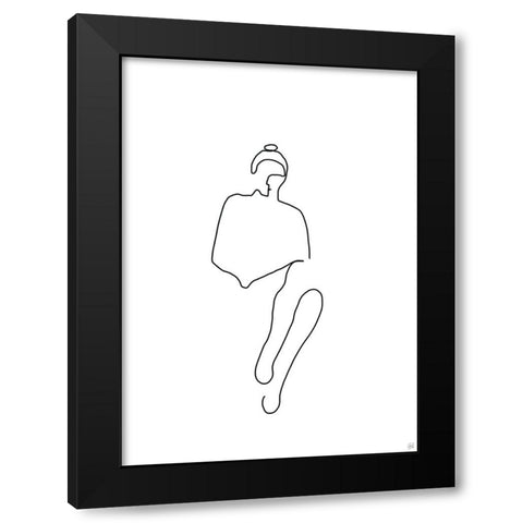 Line Female Work 1 Black Modern Wood Framed Art Print by Line and Brush