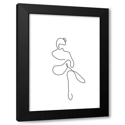 Line Female Work 2 Black Modern Wood Framed Art Print by Line and Brush