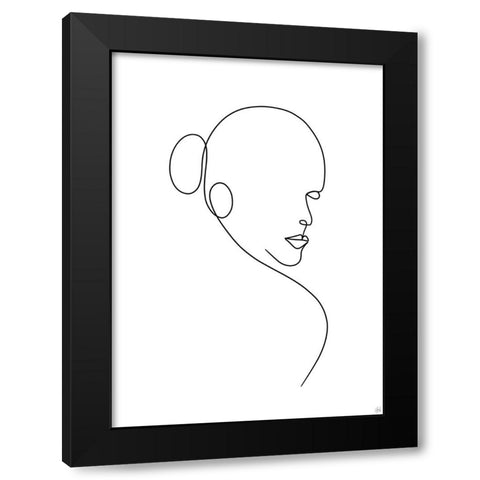 Line Lady 1 Black Modern Wood Framed Art Print by Line and Brush