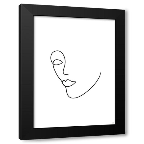 Line Lady 2 Black Modern Wood Framed Art Print with Double Matting by Line and Brush
