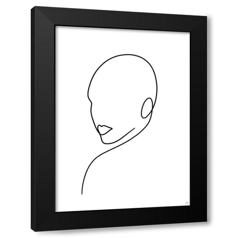 Line Lady 3 Black Modern Wood Framed Art Print by Line and Brush