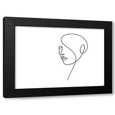 Line Lady 4 Black Modern Wood Framed Art Print with Double Matting by Line and Brush