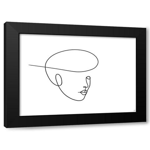 Line Lady 5 Black Modern Wood Framed Art Print with Double Matting by Line and Brush