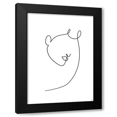 Line Lady 7 Black Modern Wood Framed Art Print with Double Matting by Line and Brush