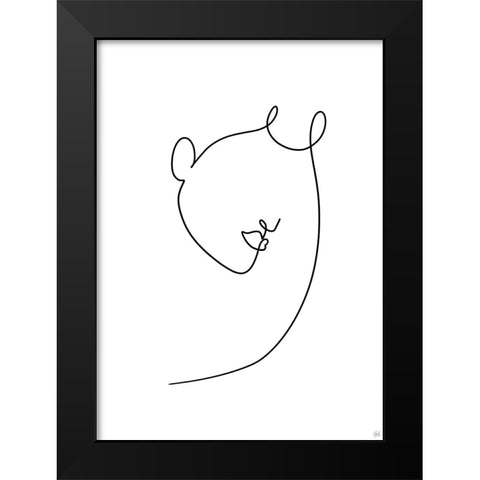 Line Lady 7 Black Modern Wood Framed Art Print by Line and Brush