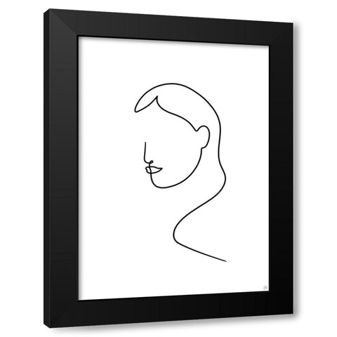 Line Lady 8 Black Modern Wood Framed Art Print with Double Matting by Line and Brush