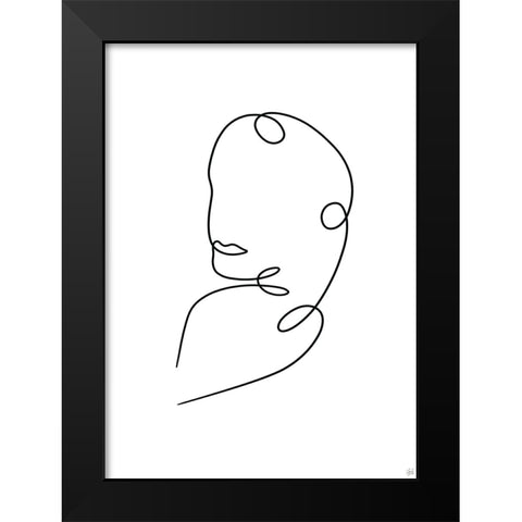 Line Lady 9 Black Modern Wood Framed Art Print by Line and Brush