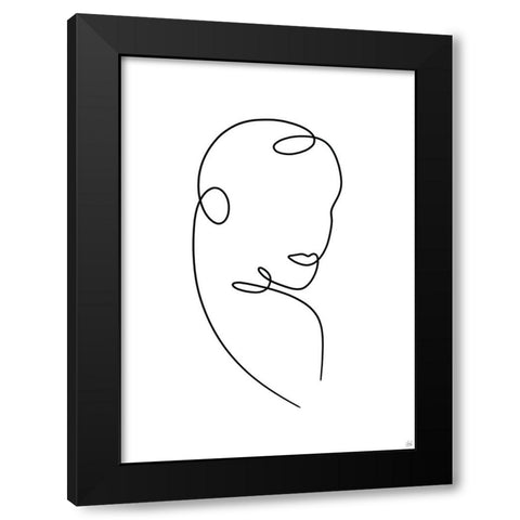 Line Lady 10 Black Modern Wood Framed Art Print with Double Matting by Line and Brush