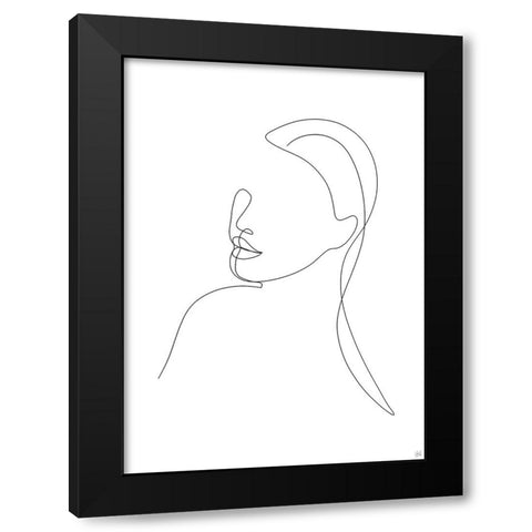Line Lady Portrait 1 Black Modern Wood Framed Art Print with Double Matting by Line and Brush